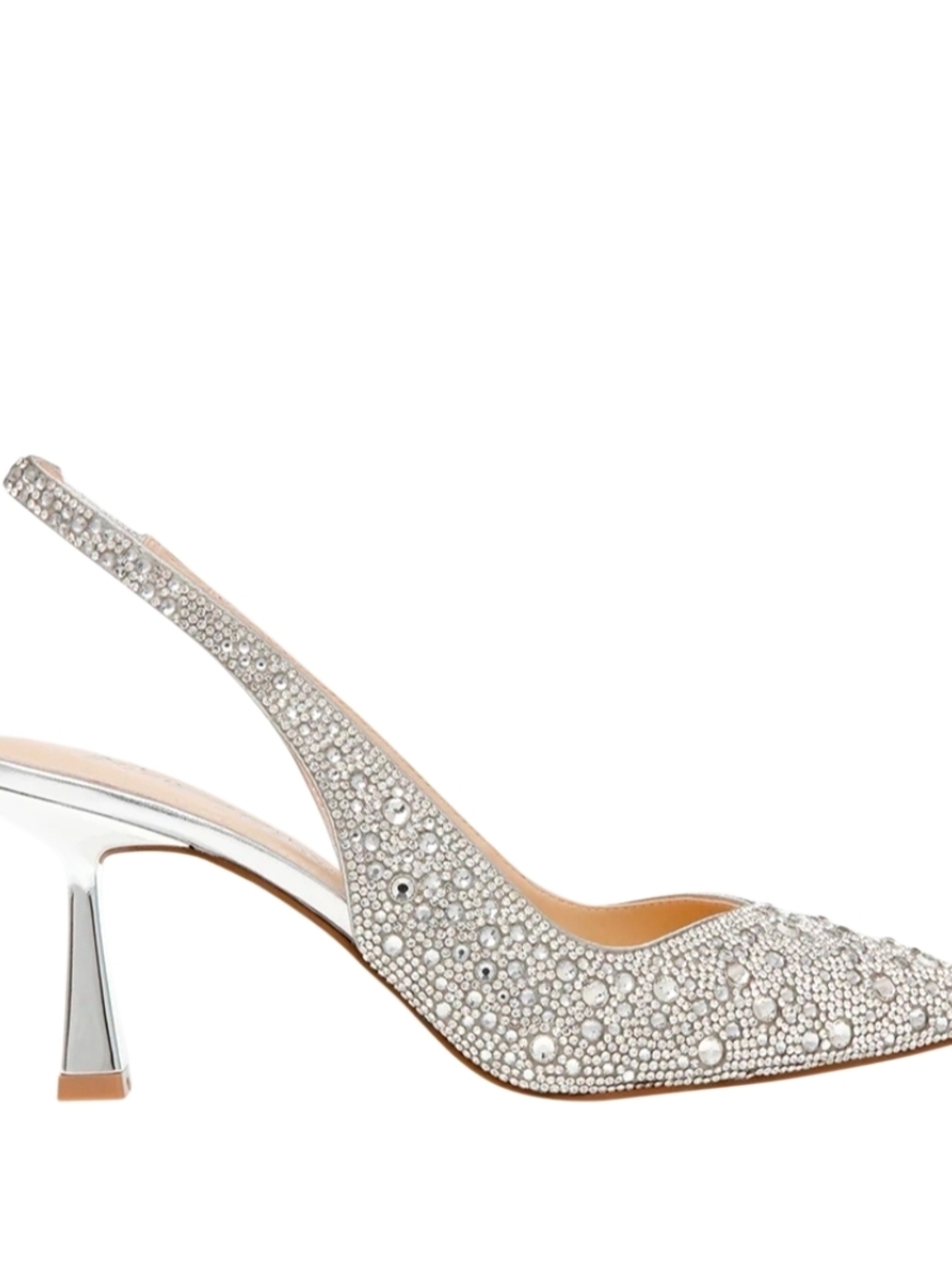 Betsey Johnson Silver Crystal Slingback Pumps (Wide Width) - Picture 15 of 16
